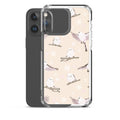 Stylish Snow Bird iPhone® Clear Case with a solid back, flexible sides, and precise port openings for easy access.