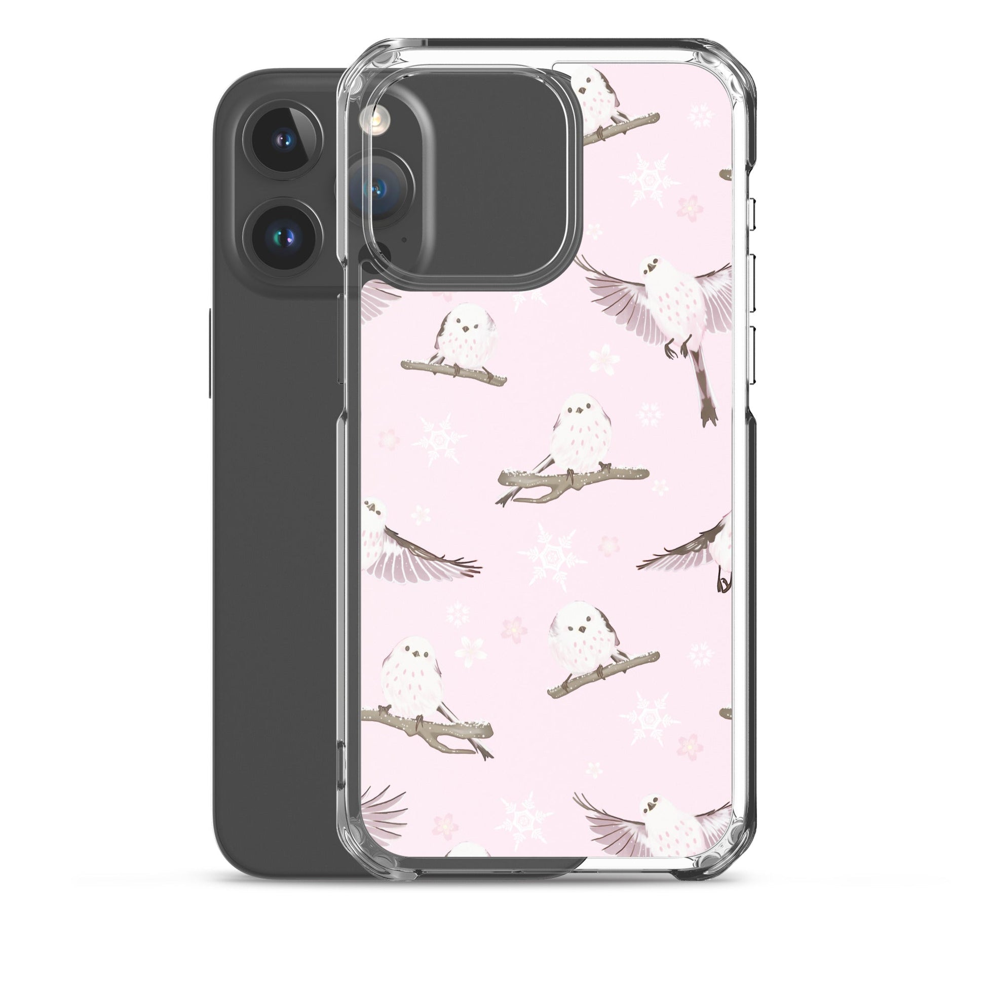 Sleek Snow Bird iPhone® Clear Case with flexible sides, protecting against scratches and dirt, perfect for your device.
