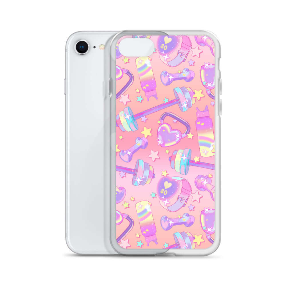 Sleek Glitter Gains iPhone® Clear Case featuring a vibrant design, protecting against scratches and dirt effortlessly.
