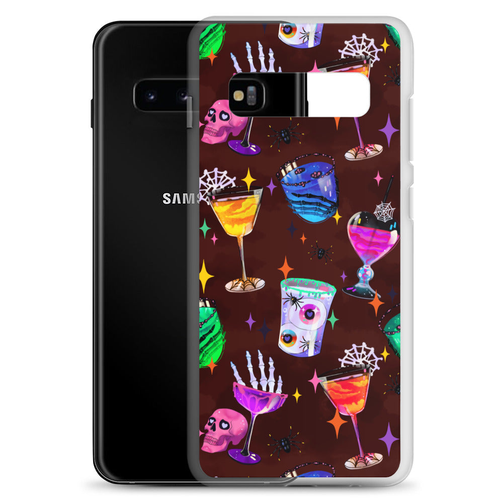 Colorful Monster Party Samsung® Clear Case featuring spooky designs, perfect for protecting your phone in style.