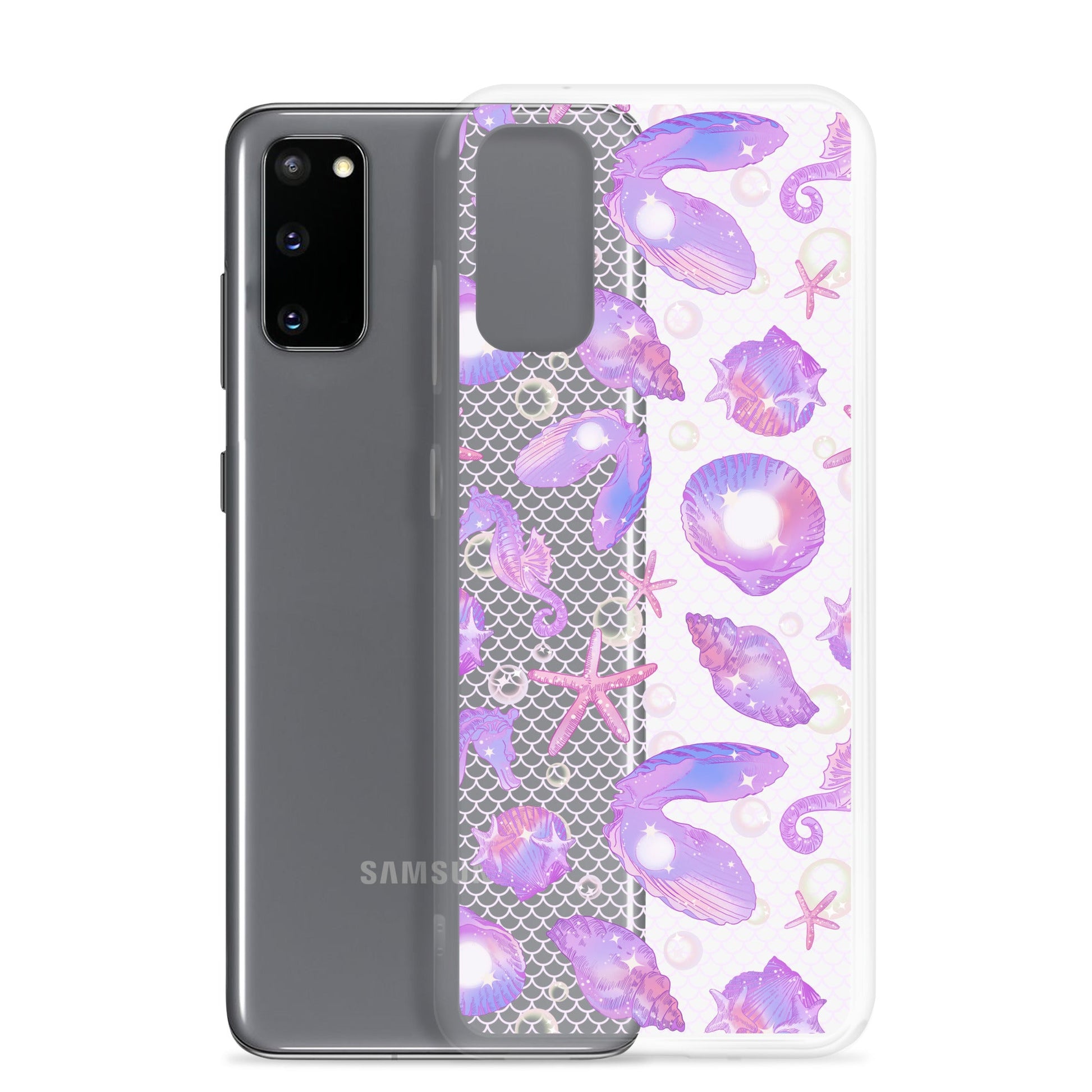 Protect your phone with the stylish Sea Princess Samsung® Clear Case featuring seashells and sparkles.