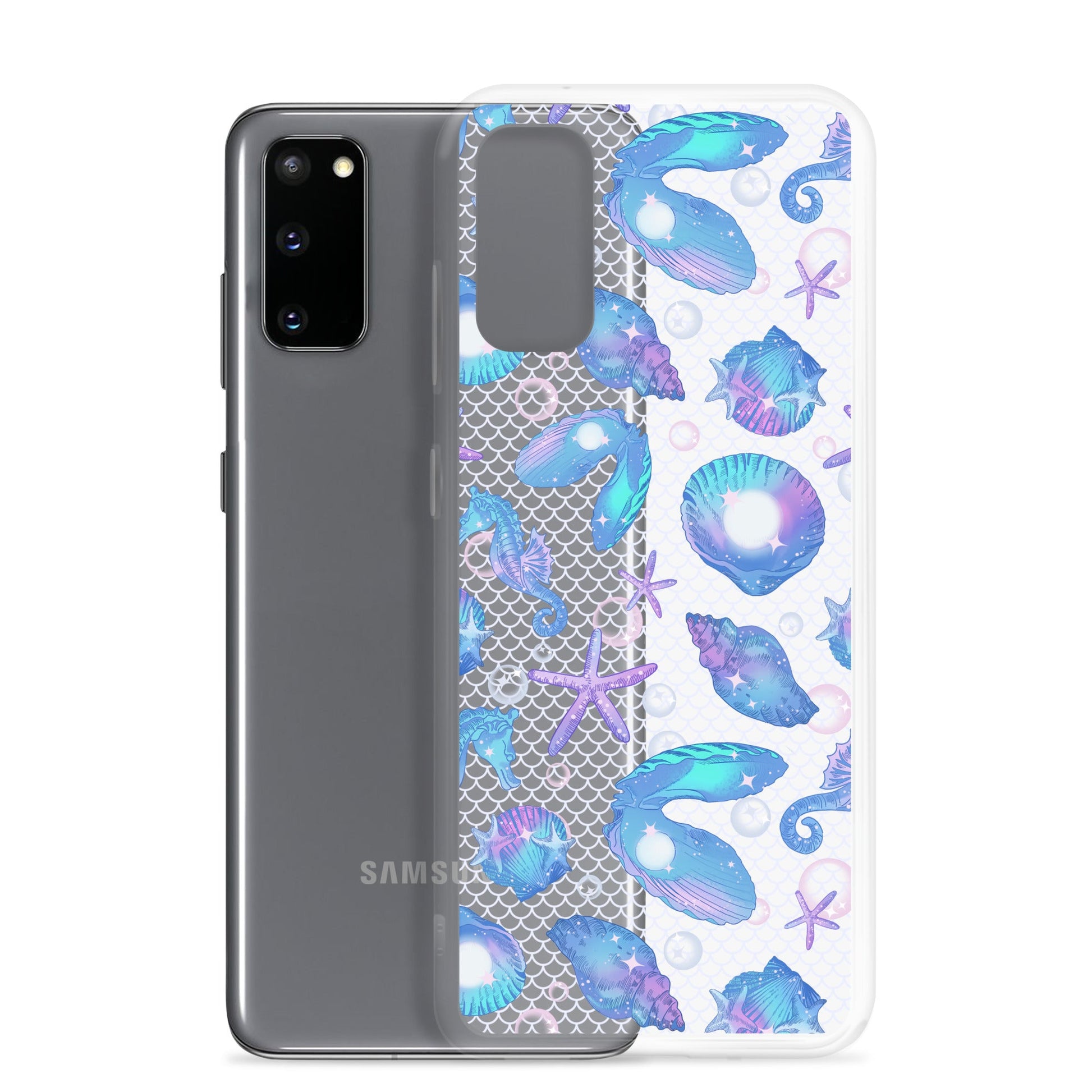 Showcase your style with the Sea Princess Samsung® Clear Case, featuring seashells and sparkles for ultimate protection.