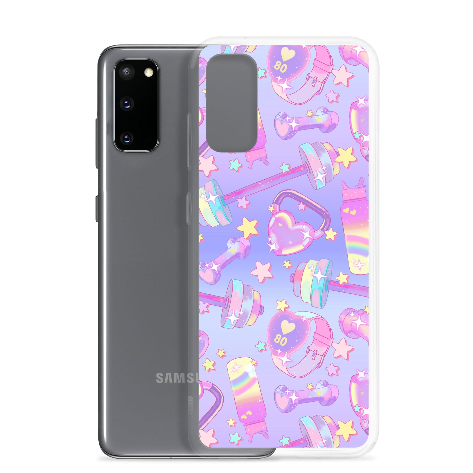 Sleek Glitter Gains Samsung® Clear Case showcases a colorful design, protecting your phone with style and durability.