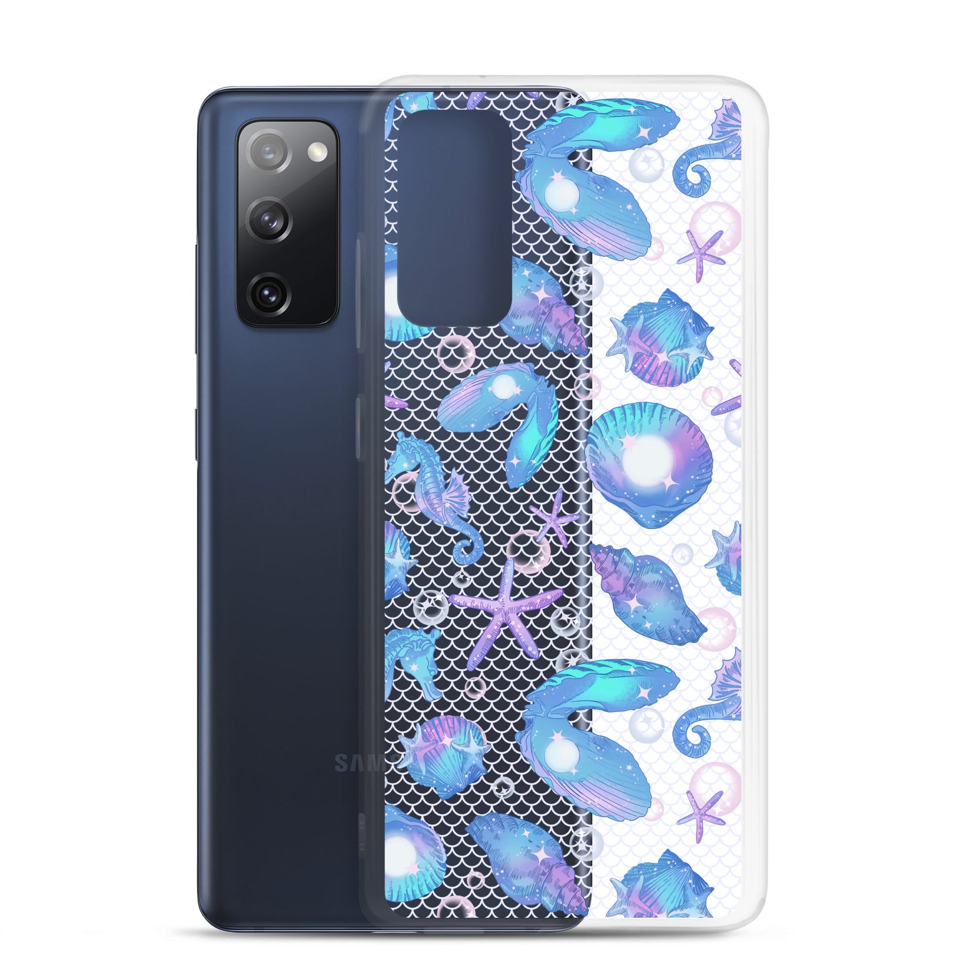 Protect your phone stylishly with the Sea Princess Samsung® Clear Case, featuring sparkles and seashells for a royal look.