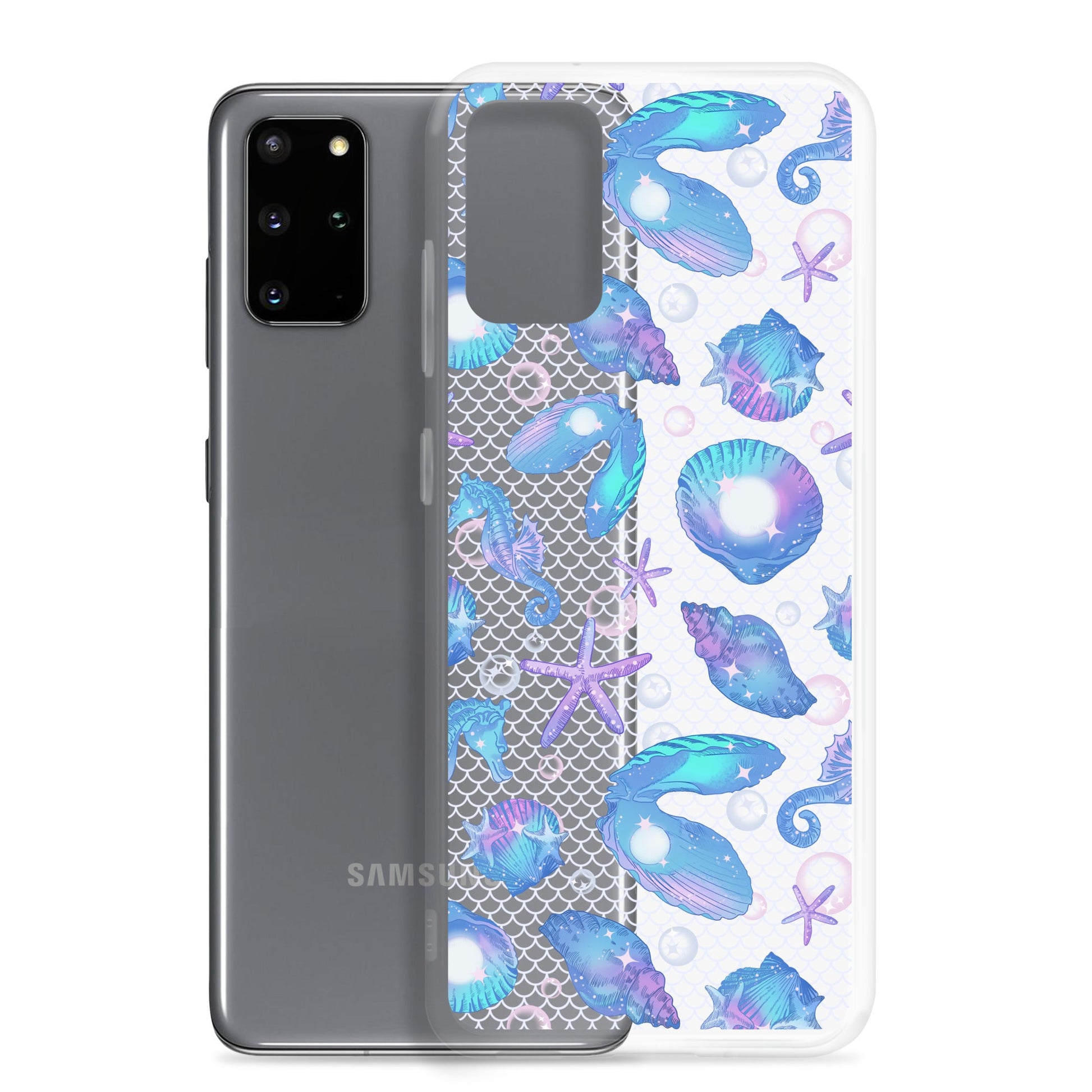 Protect your phone with the Sea Princess Samsung® Clear Case, featuring colorful seashells and sparkles.