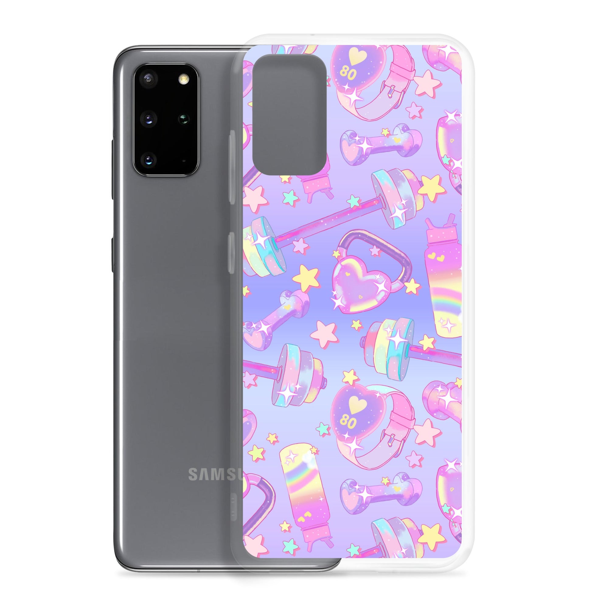 Sleek Glitter Gains Samsung® Clear Case with a solid back, providing stylish protection for your phone against damage.