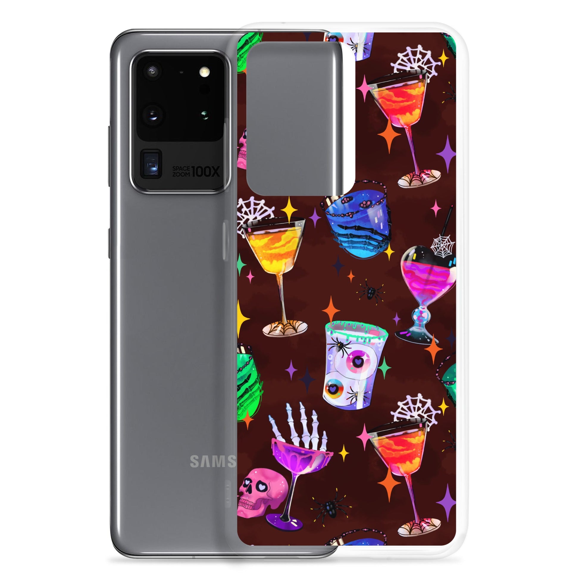 Colorful Monster Party Samsung® Clear Case showcasing fun designs, protecting against scratches and dirt. Perfect for Samsung phones!
