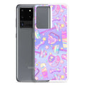 Protect your phone stylishly with the Glitter Gains Samsung® Clear Case, featuring a colorful design and flexible sides.
