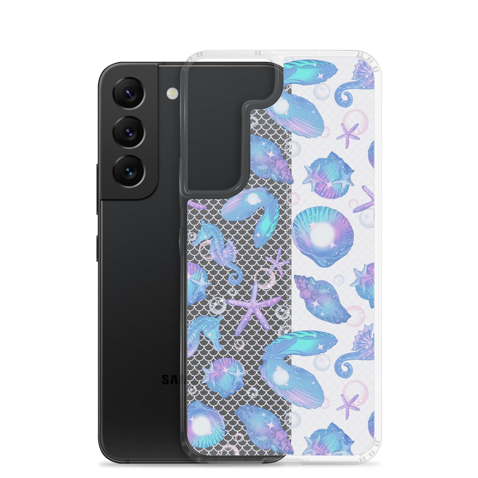 Showcase your style with the Sea Princess Samsung® Clear Case, featuring vibrant seashells and star designs.