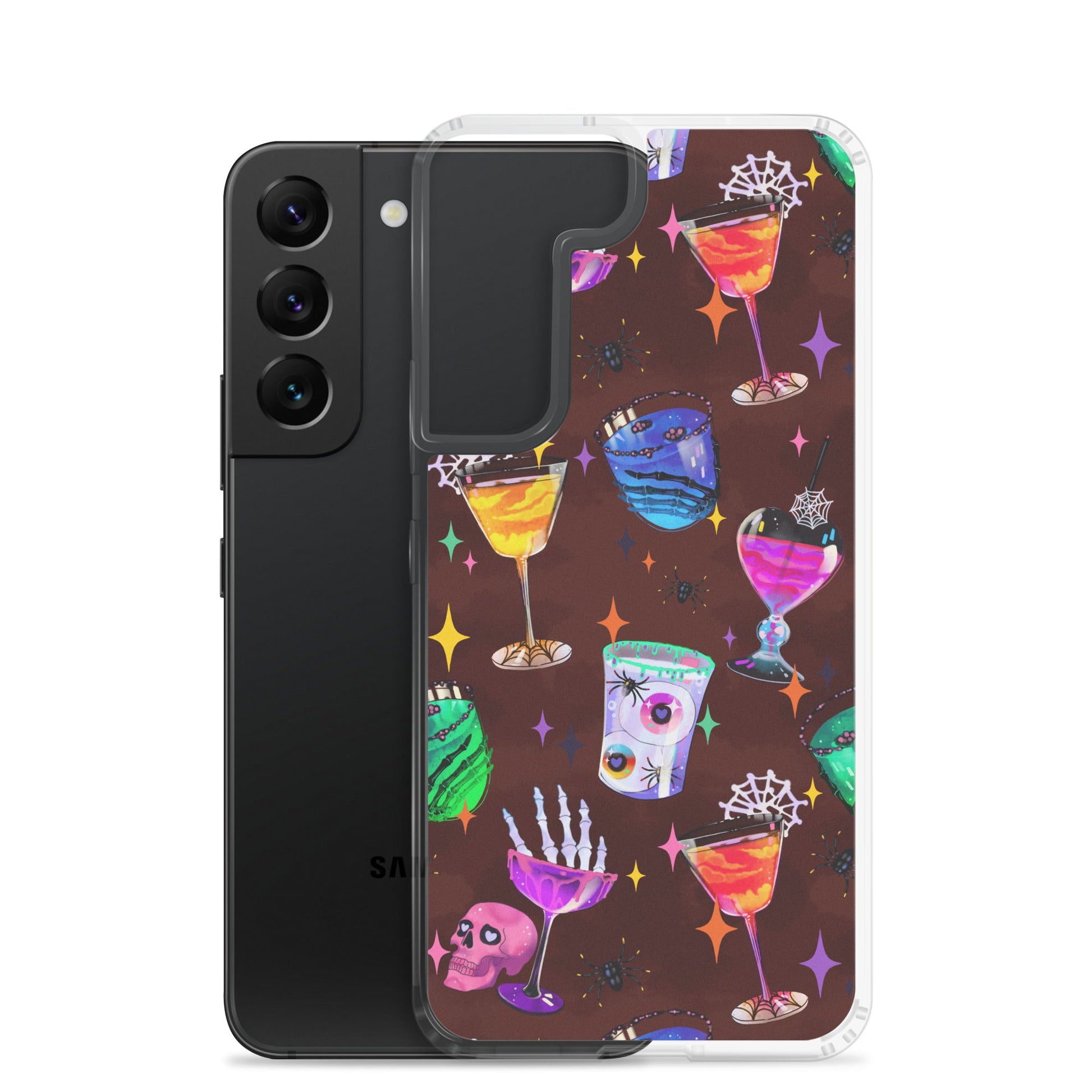 Stylish Monster Party Samsung® Clear Case featuring vibrant designs, offering protection against scratches and dust.