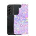 Sleek Glitter Gains Samsung® Clear Case with vibrant design, offering protection from scratches and easy access to ports.