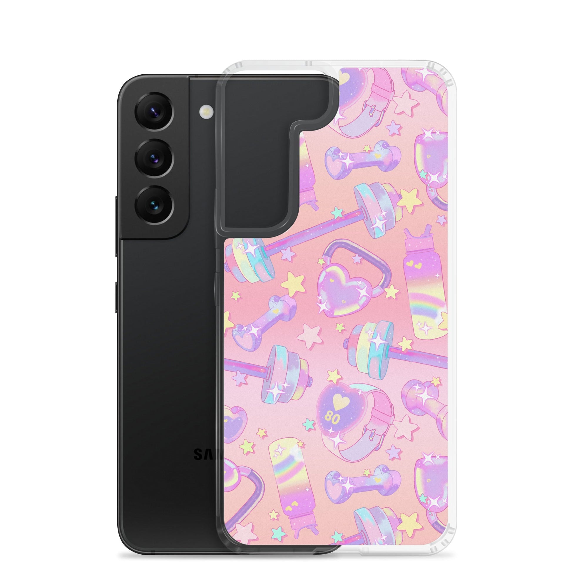 Stylish Glitter Gains Samsung® Clear Case offers sleek protection for your phone against scratches and dirt.