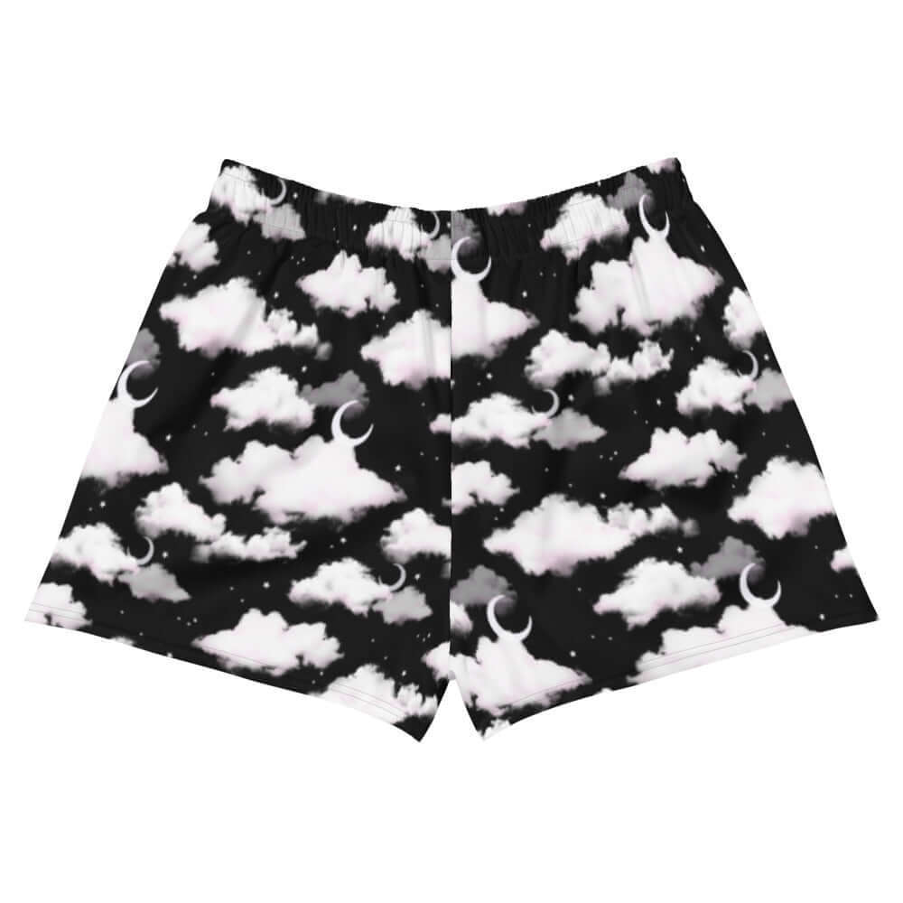 Stylish Cloudy Sky Athletic Short Shorts feature a unique cloud pattern, perfect for versatile summer outfits.