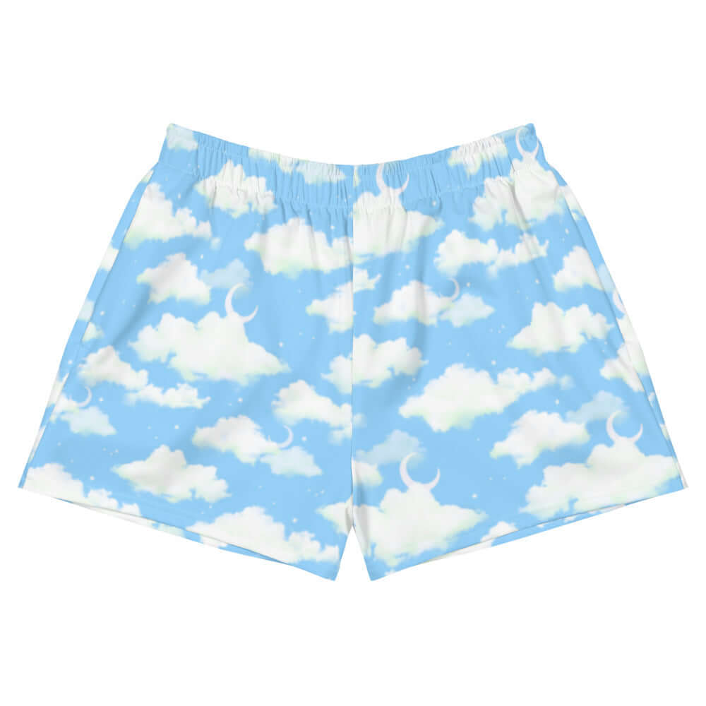 Versatile Cloudy Sky Athletic Short Shorts feature a comfy cloud print, perfect for any outfit. Get yours today!