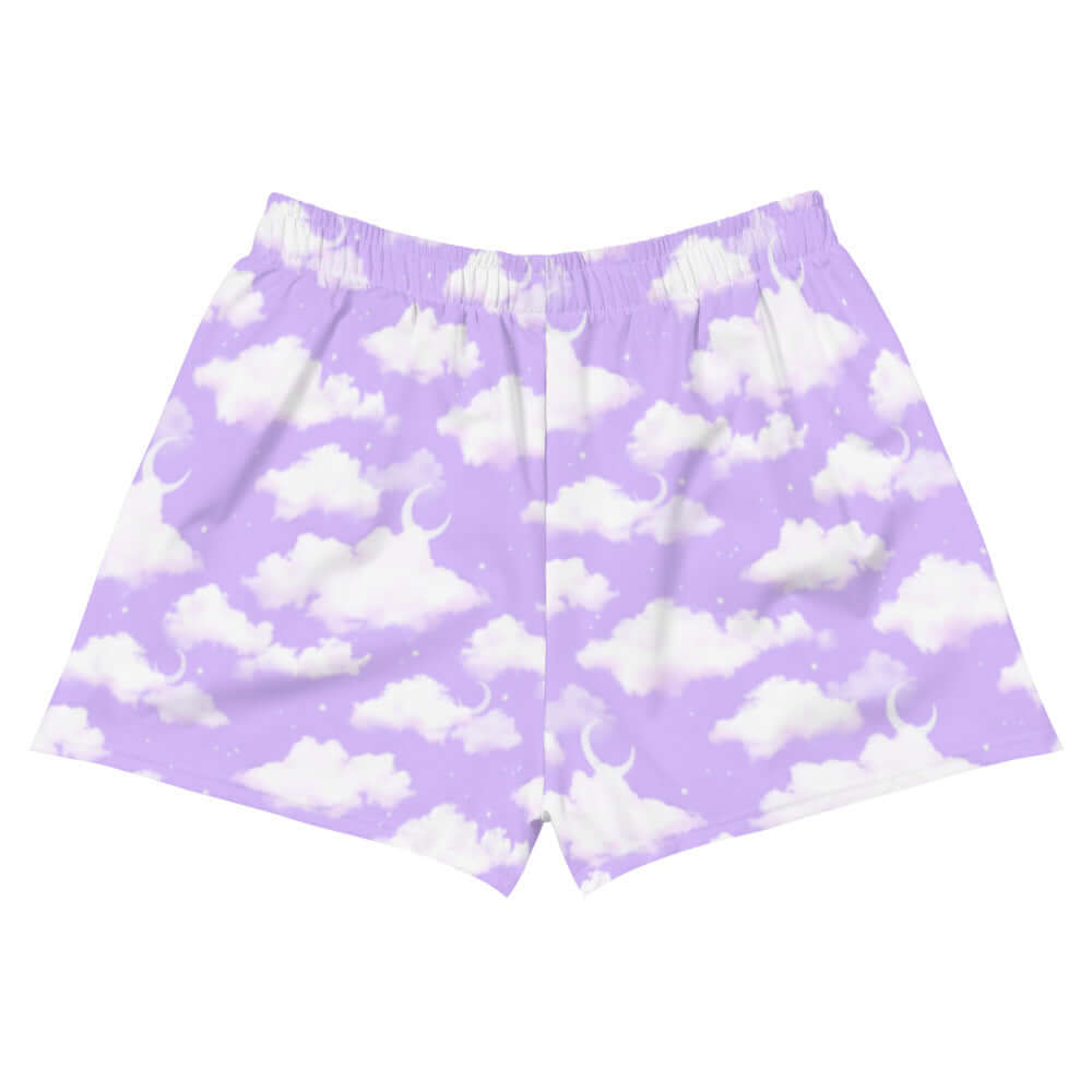 Stylish Cloudy Sky Athletic Short Shorts featuring a cloud pattern, perfect for a comfy yet trendy look.