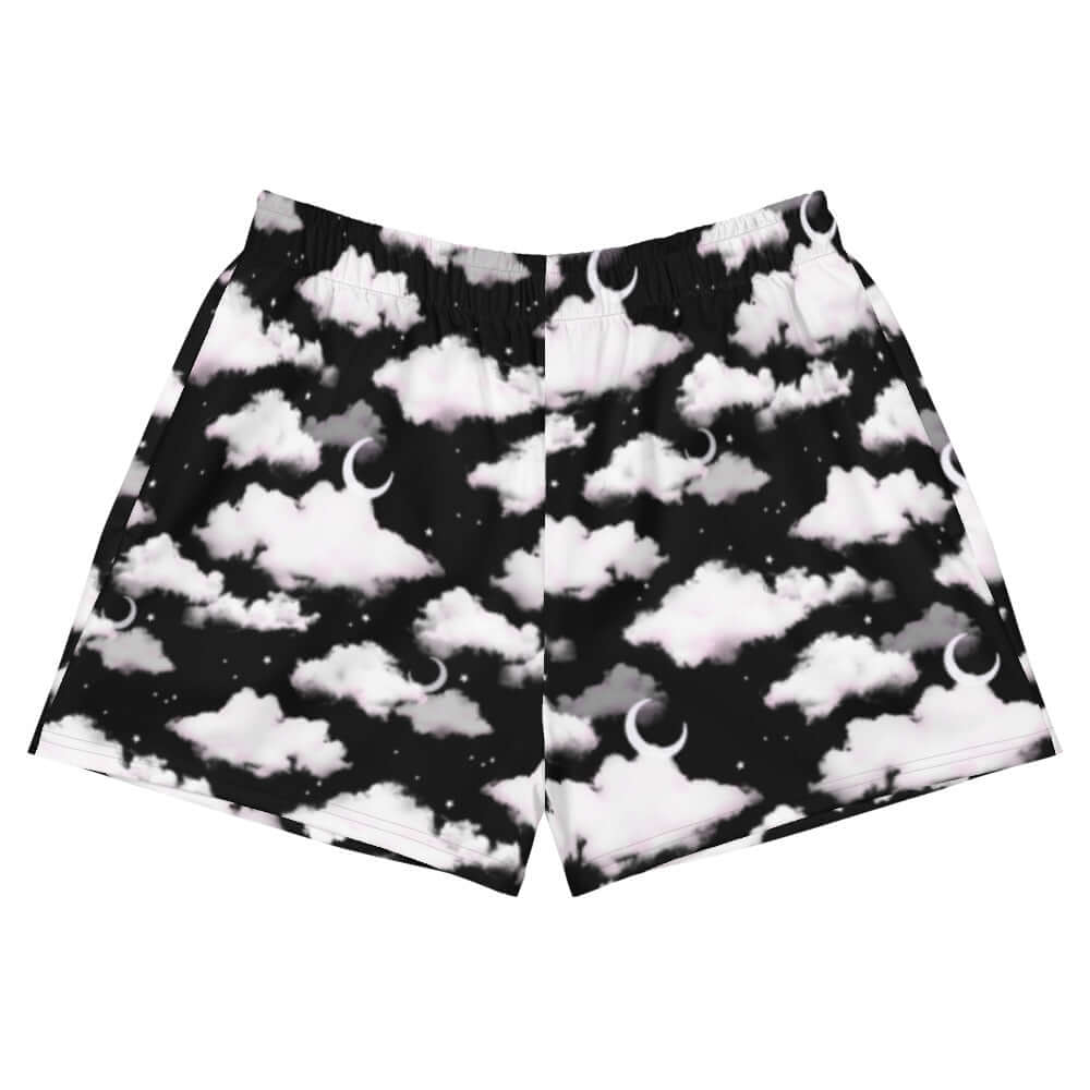 Versatile and comfy Cloudy Sky Athletic Short Shorts featuring a stylish cloud design, perfect for any outfit.