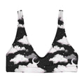 Stylish Cloudy Sky Padded Bikini Top featuring a dreamy cloud design, perfect for your beach adventures.