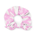 Stylish Cloudy Sky Scrunchie featuring a soft pink and white cloud design, perfect for any outfit. Get yours today!