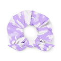 Stylish Cloudy Sky Scrunchie features a soft purple design, perfect for complementing any outfit effortlessly.