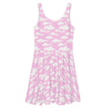 Dreamy Cloudy Sky Skater Dress featuring a soft pink cloud pattern, perfect for a whimsical look. Perfect for any occasion!