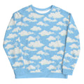 Bright blue Cloudy Sky Sweatshirt with dreamy cloud patterns, perfect for a cozy, stylish look.