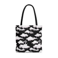 Stylish Cloudy Sky Tote Bag (Black) featuring a versatile cloud pattern, perfect for any outfit and easy to carry.
