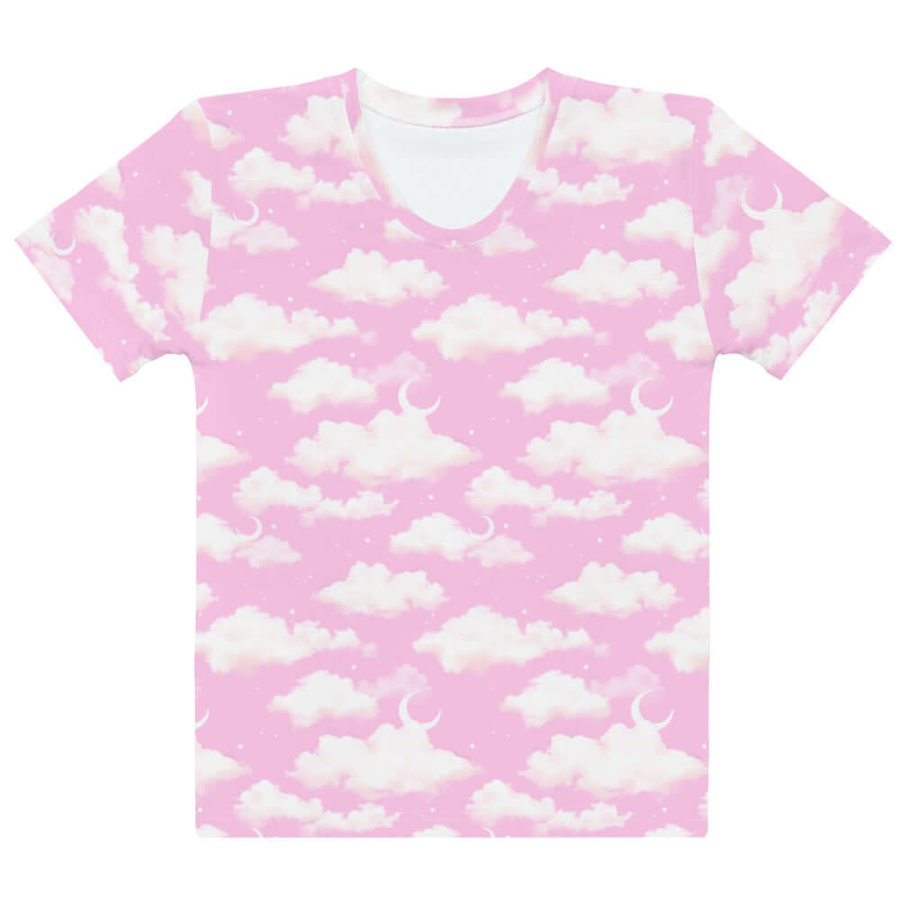 Soft and stylish Cloudy Sky T-shirt with a dreamy cloud print, perfect for any outfit or occasion.
