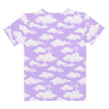 Soft and versatile Cloudy Sky T-shirt featuring a whimsical cloud pattern, perfect for any casual outfit.