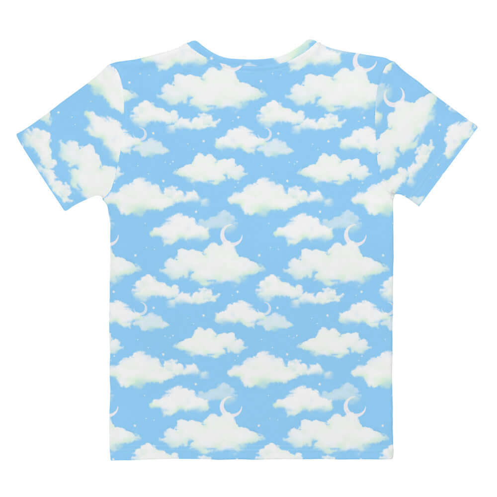 Soft and comfy Cloudy Sky T-shirt featuring a dreamy cloud pattern, perfect for any casual look.