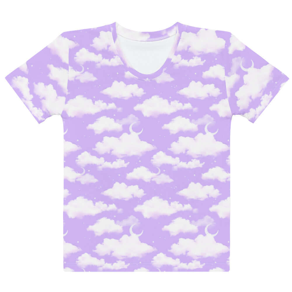 Soft and versatile Cloudy Sky T-shirt featuring a dreamy cloud pattern, perfect for any casual outfit.