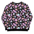 Colorful Space Sweatshirt featuring a whimsical cosmic print, perfect for a trendy Harajuku-inspired look.