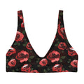 Stylish Enchanted Rose Padded Bikini Top featuring a floral design, perfect for mixing and matching at the beach.