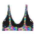Colorful Enchanted Rose Padded Bikini Top featuring removable pads, perfect for mixing and matching at the beach.