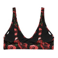 Stylish Enchanted Rose Padded Bikini Top featuring a vibrant floral design, perfect for mixing and matching at the beach.