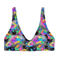 Bright and colorful Enchanted Rose Padded Bikini Top, perfect for mixing and matching at the beach.