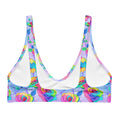 Colorful Enchanted Rose Padded Bikini Top, perfect for a trendy beach look with removable pads for comfort.