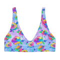 Colorful Enchanted Rose Padded Bikini Top with removable pads, perfect for trendy beach looks. Mix and match for style!