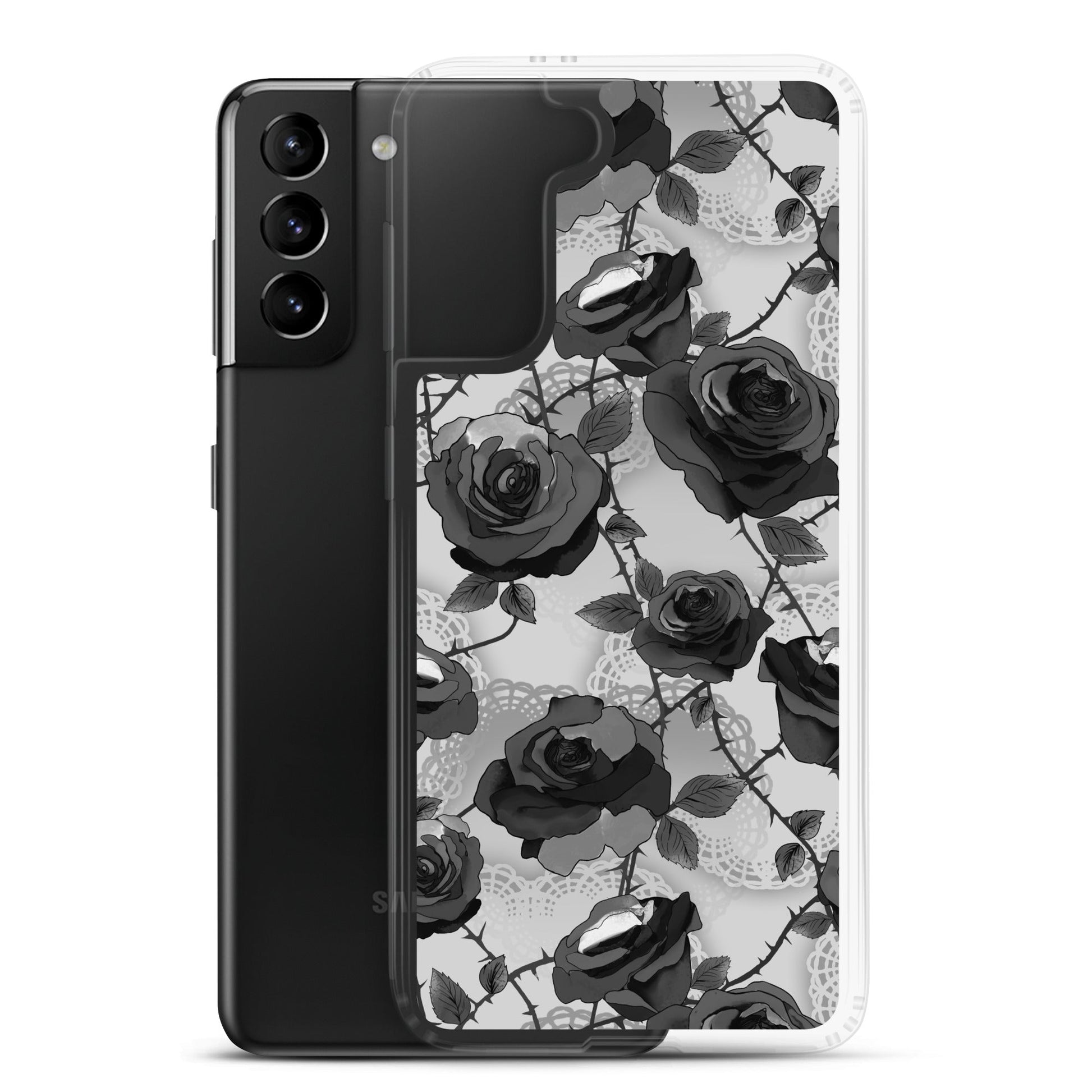 Protect your phone with the Enchanted Rose Samsung® Clear Case, featuring a sleek design and precise cutouts.