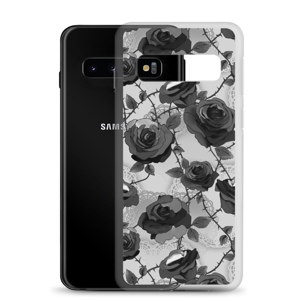 Sleek Enchanted Rose Samsung® Clear Case offers protection with a solid back and flexible sides, perfect for your device.