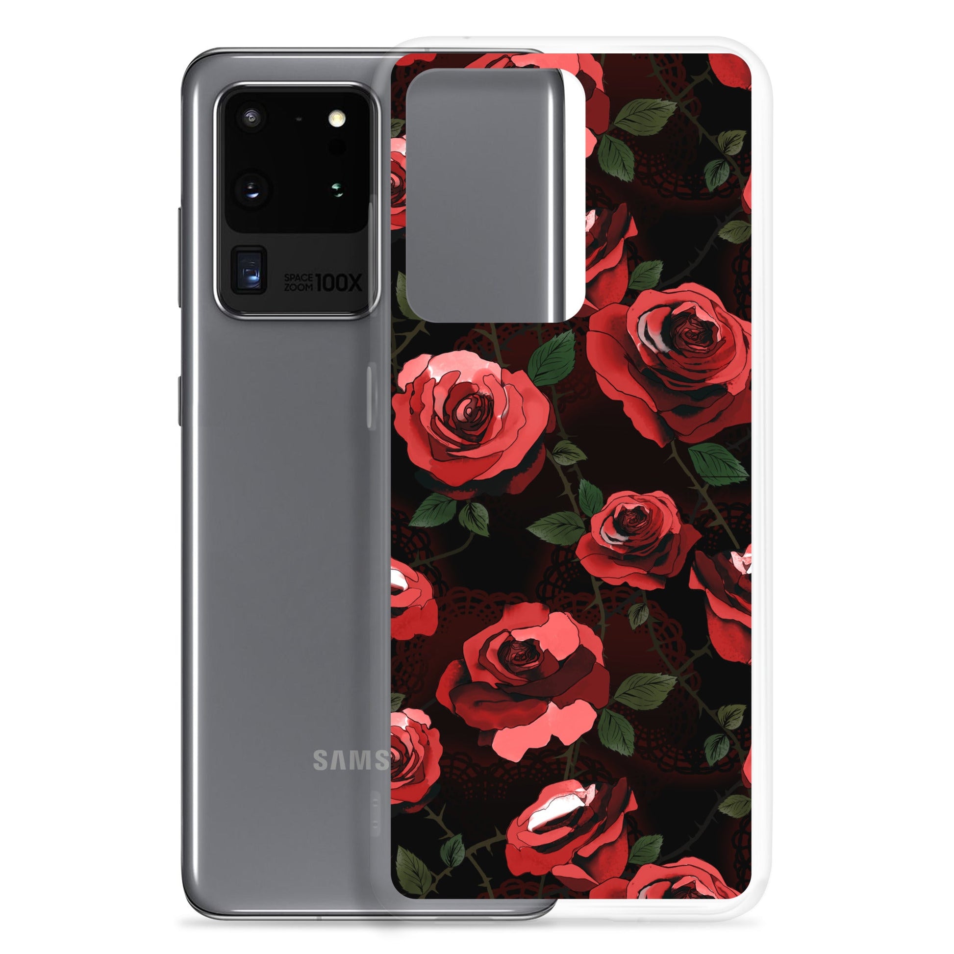 Protect your phone stylishly with the Enchanted Rose Samsung® Clear Case, designed for durability and elegance.