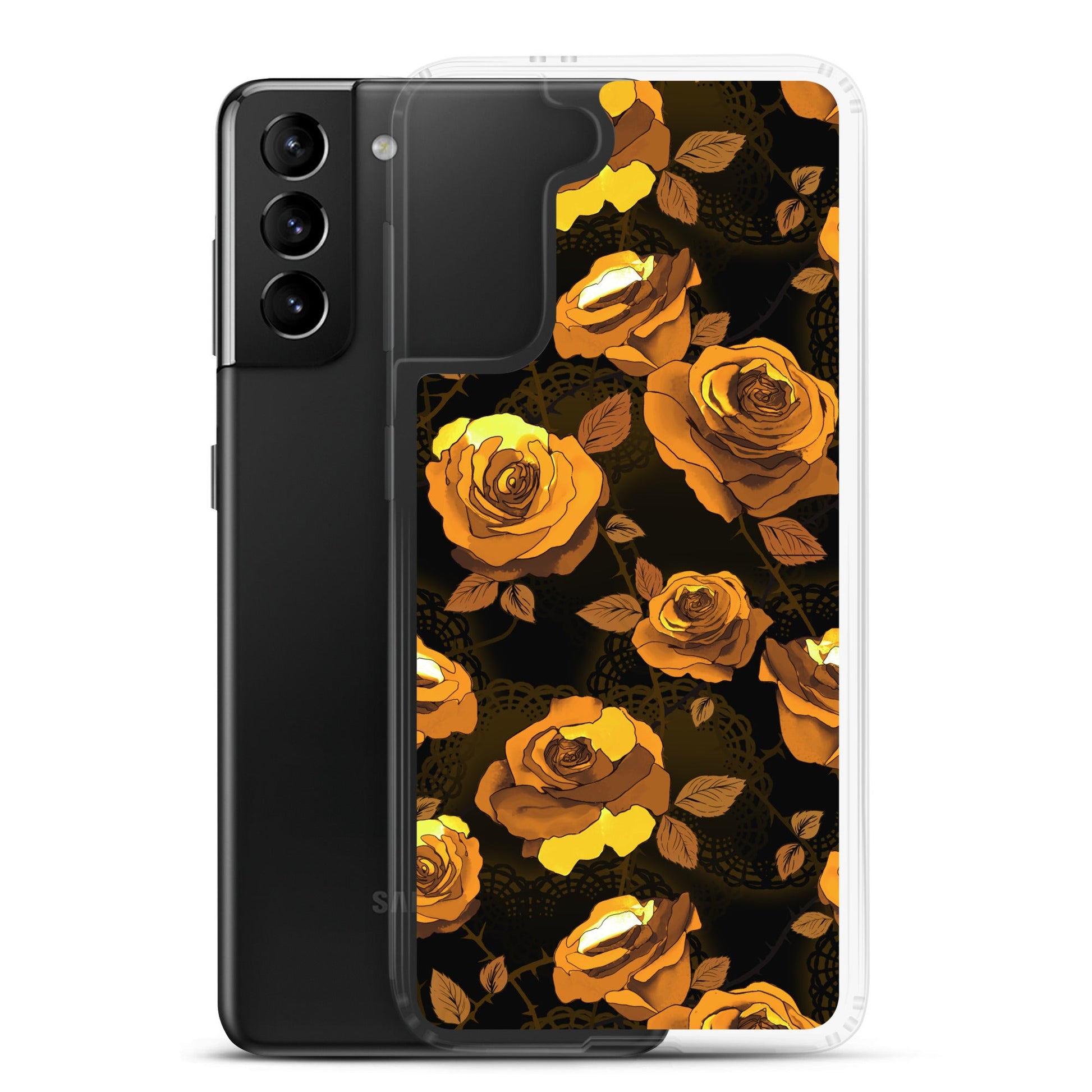 Stylish Enchanted Rose Samsung® Clear Case offers protection from scratches and dust with a sleek design and precise cuts.
