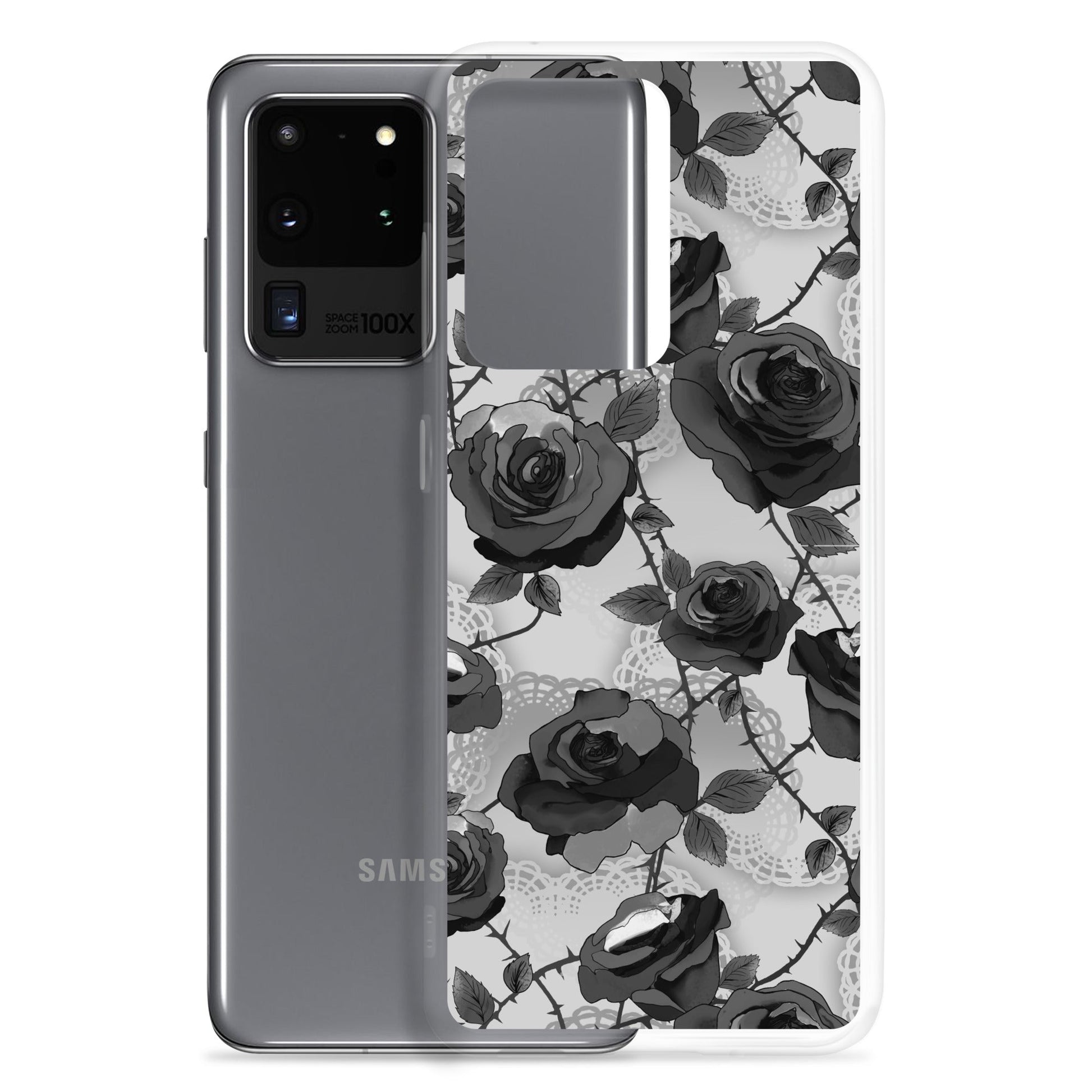 Protect your phone stylishly with the Enchanted Rose Samsung® Clear Case featuring a sleek design and durable materials.
