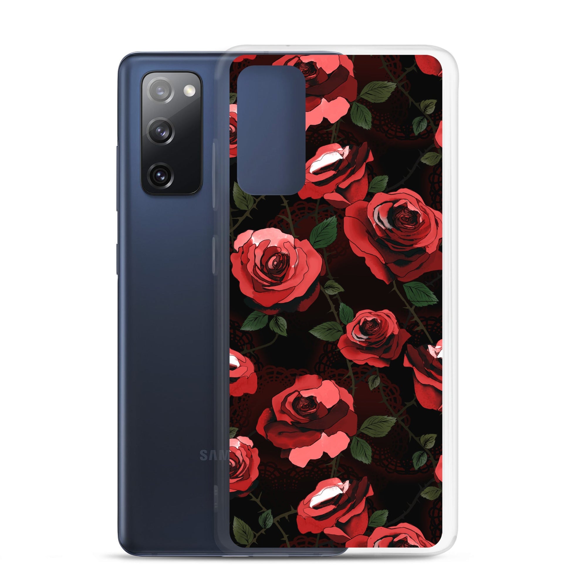 Stylish Enchanted Rose Samsung® Clear Case offers protection with a solid back and flexible sides for easy access.