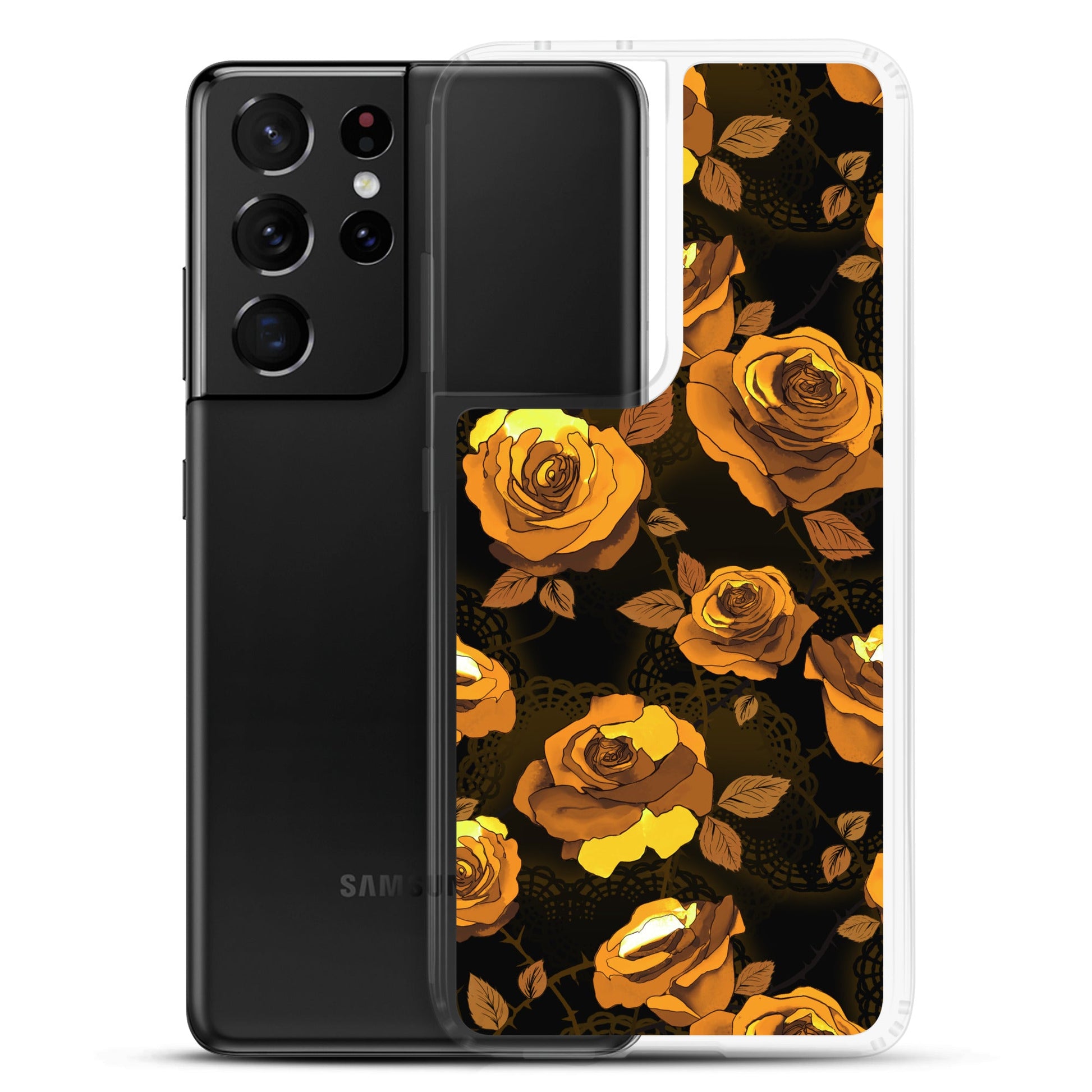 Protect your phone with the stylish Enchanted Rose Samsung® Clear Case, designed for durability and easy access.