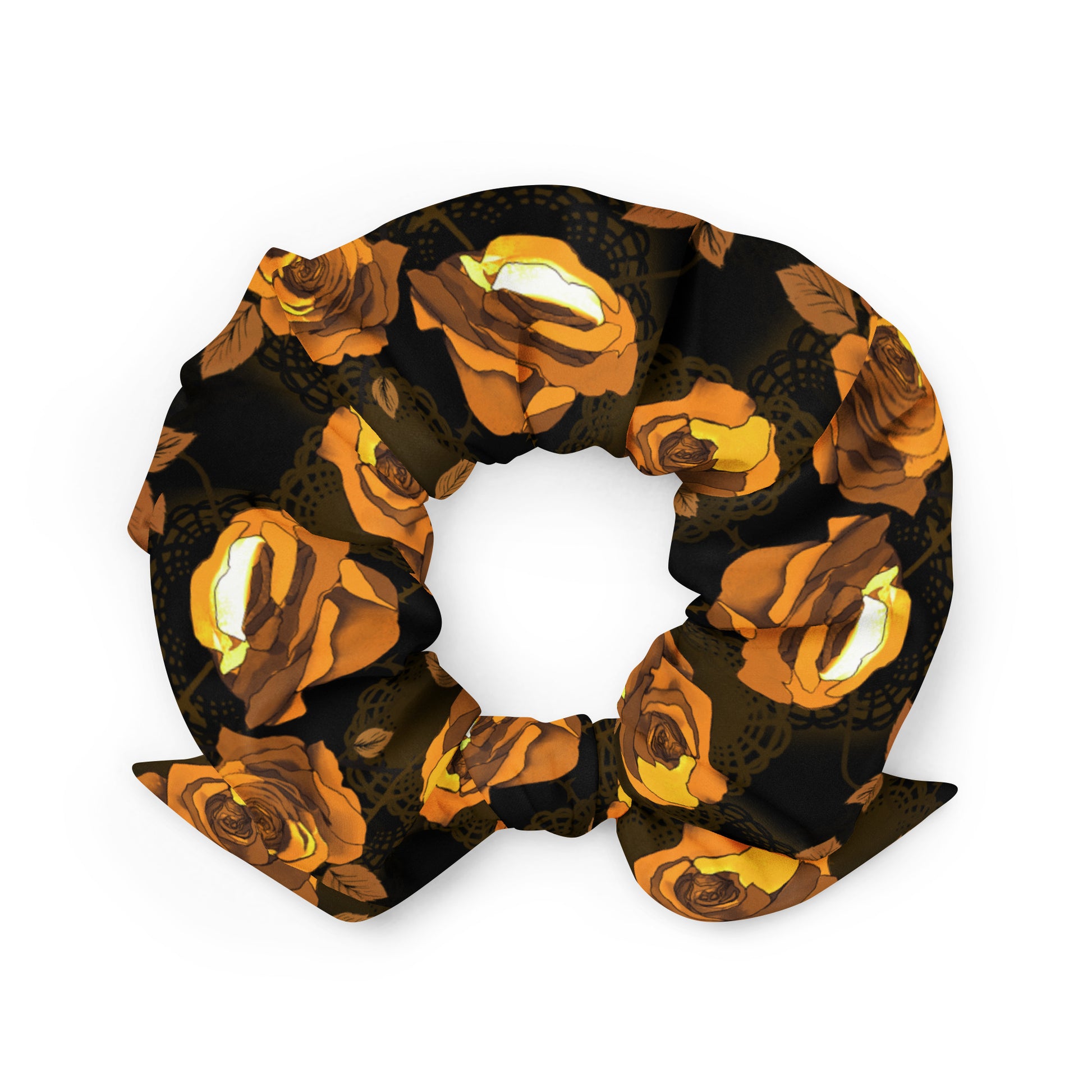 Stylish Enchanted Rose Scrunchie with vibrant floral design, perfect for enhancing your aesthetic wardrobe.