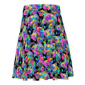 Vibrant Enchanted Rose Skater Skirt featuring colorful rose patterns in a flared design, perfect for stylish outfits.