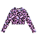 Gamer Girl Long-sleeved Crop Top featuring playful gaming designs, perfect for eco-friendly athleisure outfits.