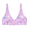 Gamer Girl Padded Bikini Top featuring a fun design, perfect for showcasing your cute and tough style at the beach.