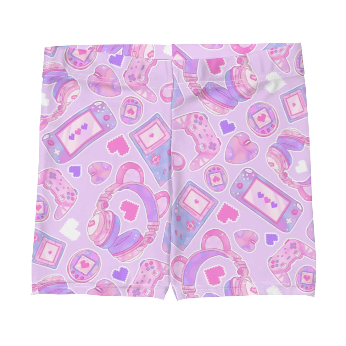 Gamer Girl Shorts in pastel pink, featuring playful gaming graphics, perfect for lounging or workouts. Shop now!