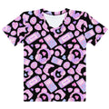 Stylish Gamer Girl T-shirt features a playful pattern of gaming icons, perfect for cute and nerdy fashion lovers.